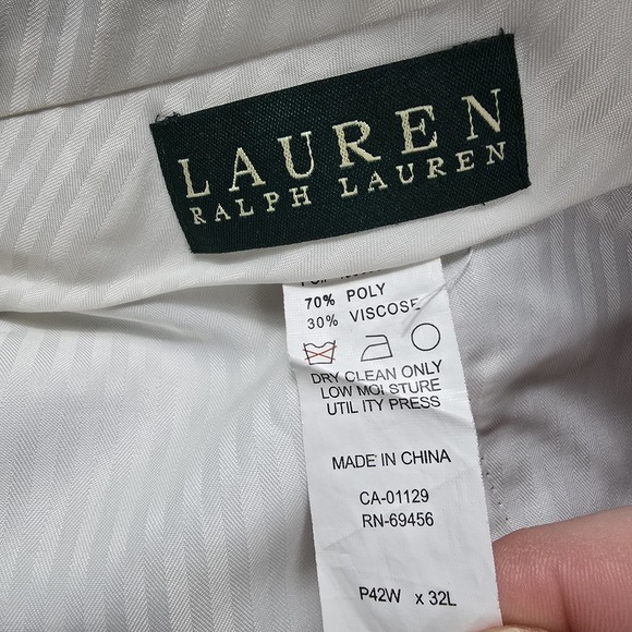 Lauren Ralph Lauren Pants‎ Mens 42x32 Brown Pleated Cuffed Straight Dress - Picture 4 of 6